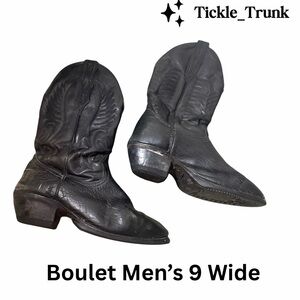 Boulet Black Western Boots Made in Canada